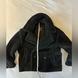 GAP - women’s M - black double breasted Sherpa jacket